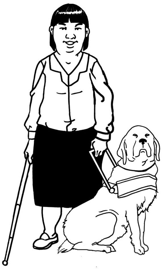 blind woman guide dog